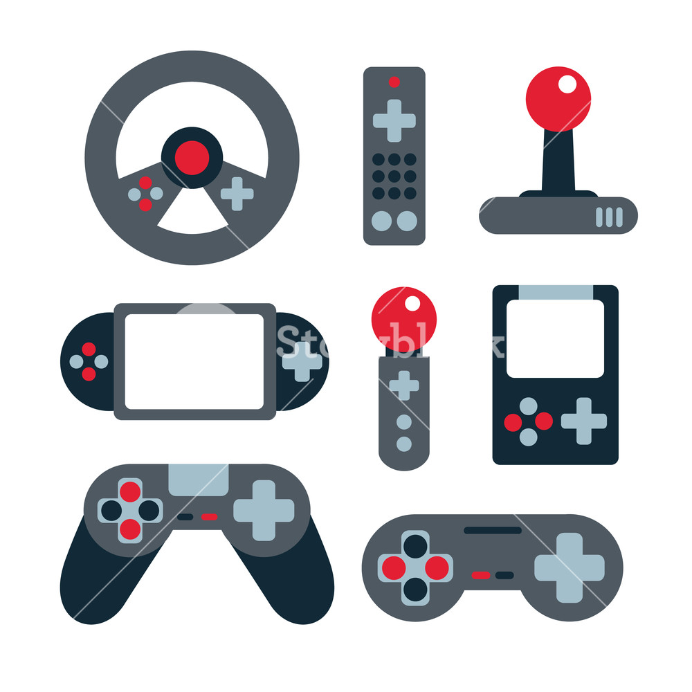 1000x1000 Video Game Theme Joystick Controller Vector Royalty Free Stock