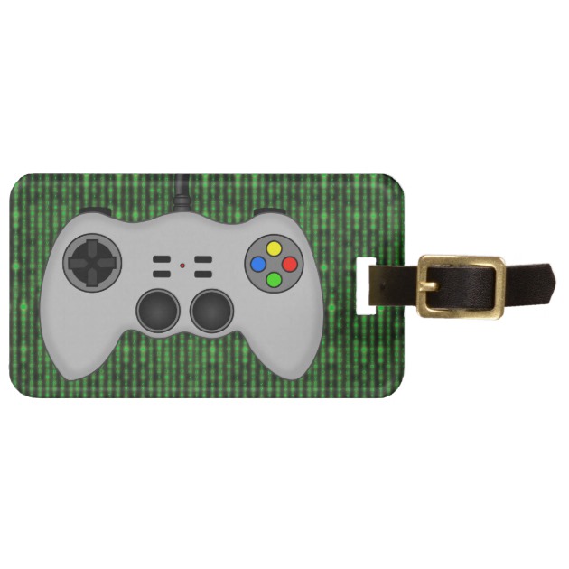 630x630 Cool Video Game Controller Vector In Grey Bag Tag