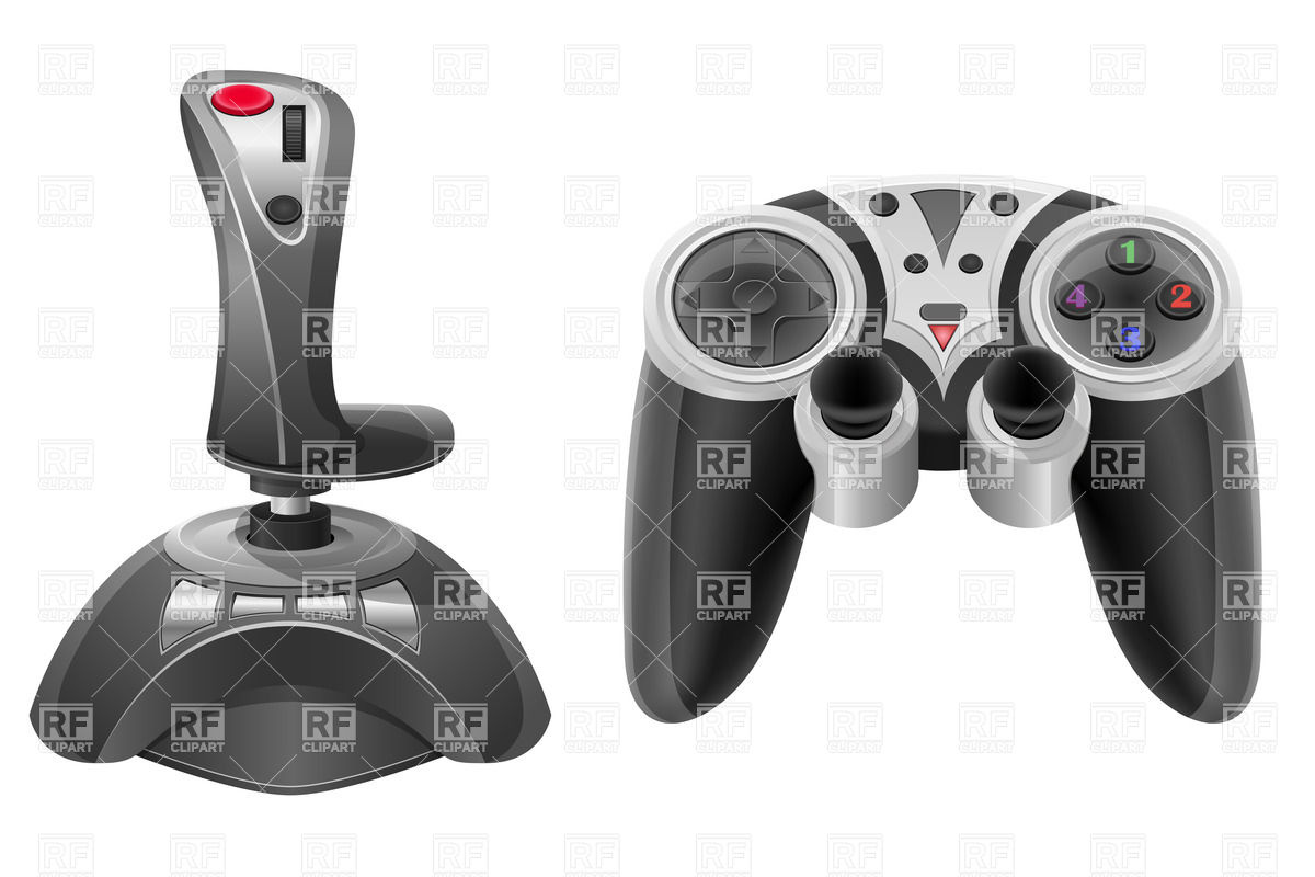 1200x800 Joypad And Joystik For Video Games Vector Image Vector Artwork