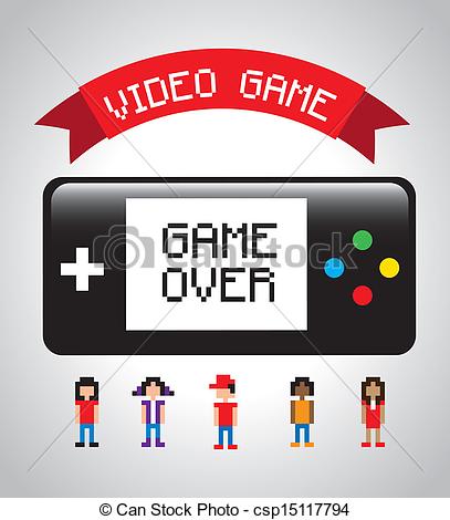 407x470 Video Game Design Over Gray Background Vector Illustration .