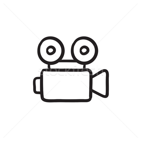 600x600 Video Camera Sketch Icon. Vector Illustration Andrei Krauchuk