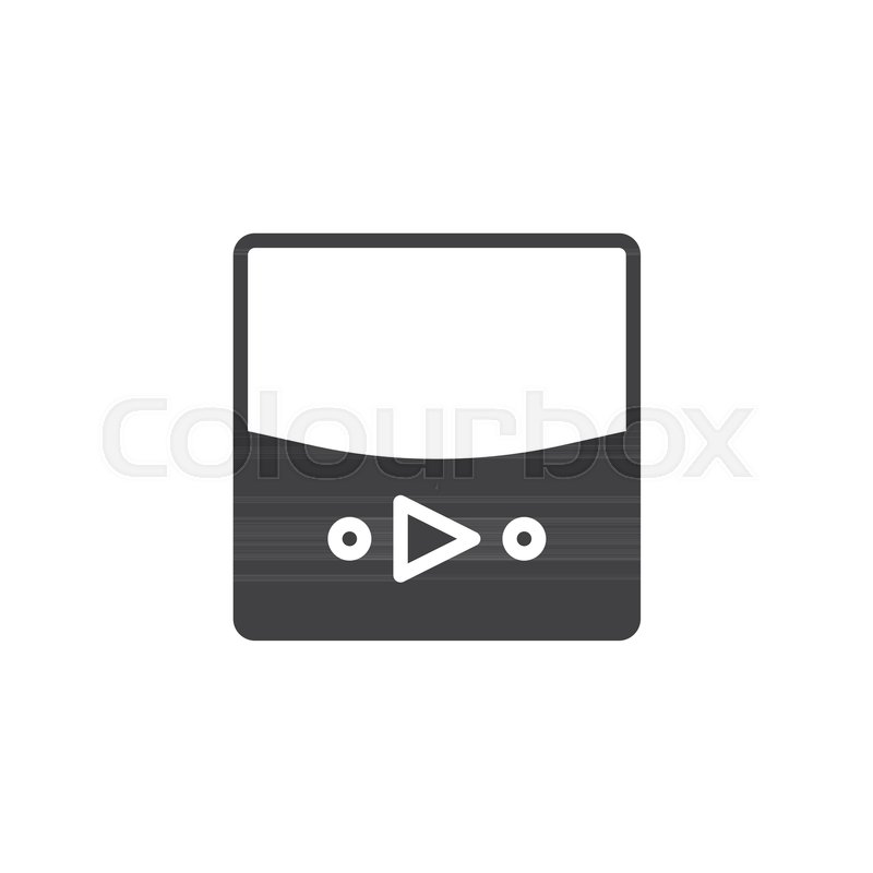 800x800 Video Player Vector Icon. Filled Flat Sign For Mobile Concept And