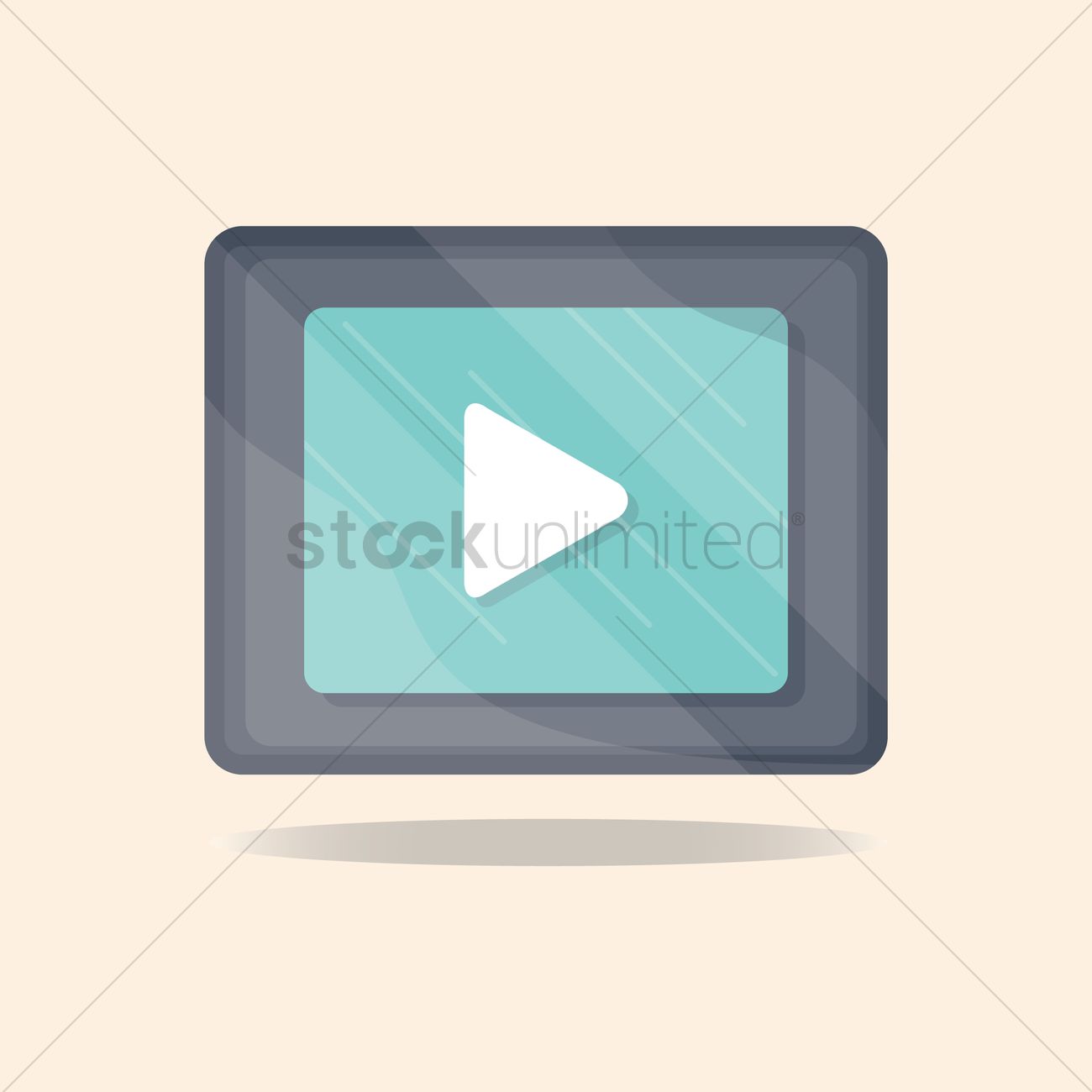 1300x1300 Free Video Player Vector Image