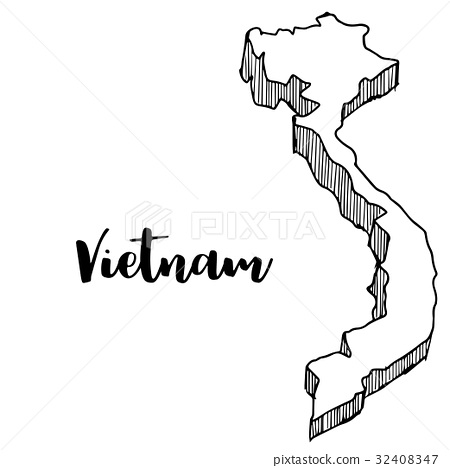 450x468 Hand Drawn Of Vietnam Map, Vector Illustration