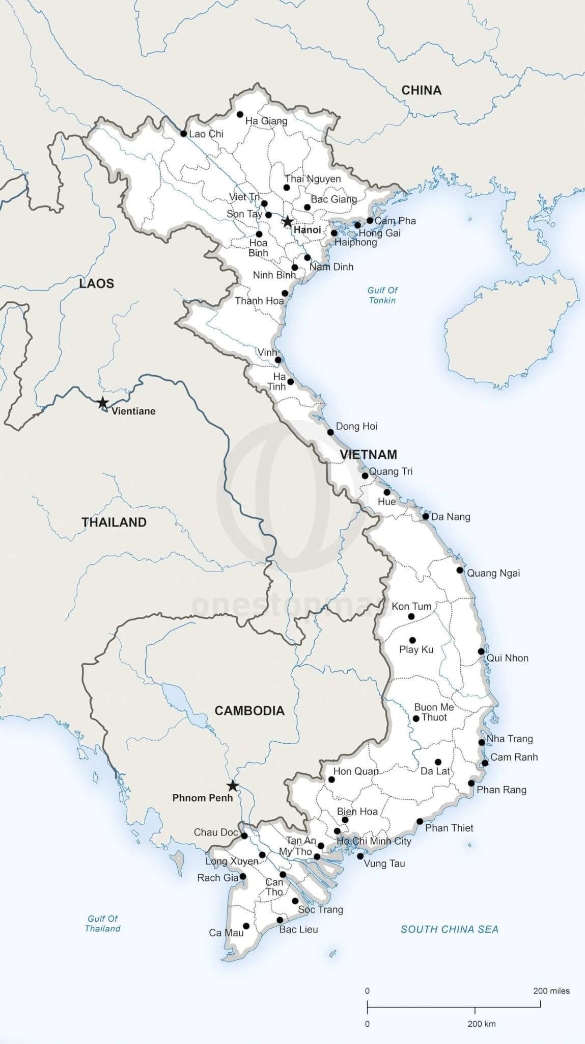 1149x2048 Vector Map Of Vietnam Political One Stop Map