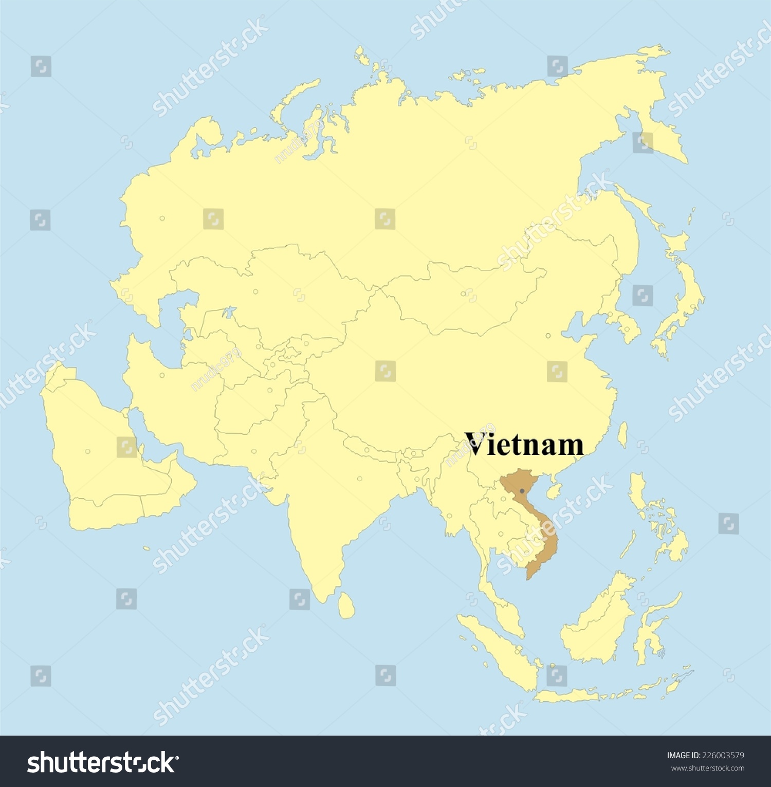 1500x1531 Vector Vietnam Map On Asia Stock Shutterstock And