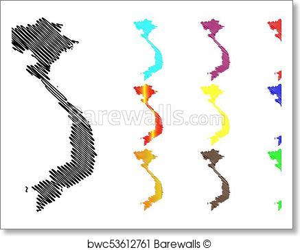 437x364 Art Print Of Vietnam Map Vector Barewalls Posters Amp Prints