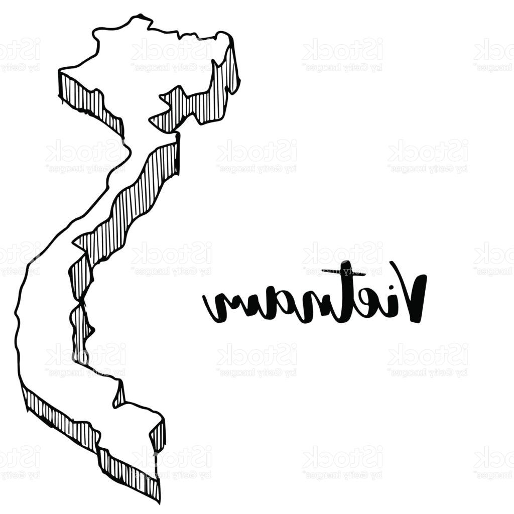 1024x1024 Best Hand Drawn Of Vietnam Map Vector Illustration Drawing