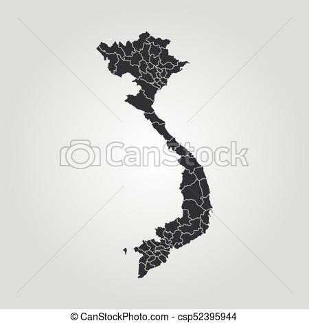 450x470 Map Of Vietnam. Vector Illustration. World Map.