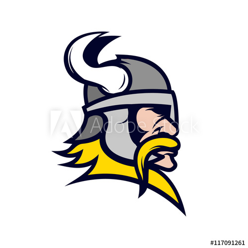 500x500 Viking Head Mascot Isolated On White Background.