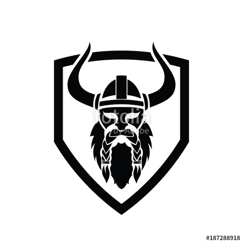 500x500 Viking Head Shield Vector Illustration. Stock Image And Royalty