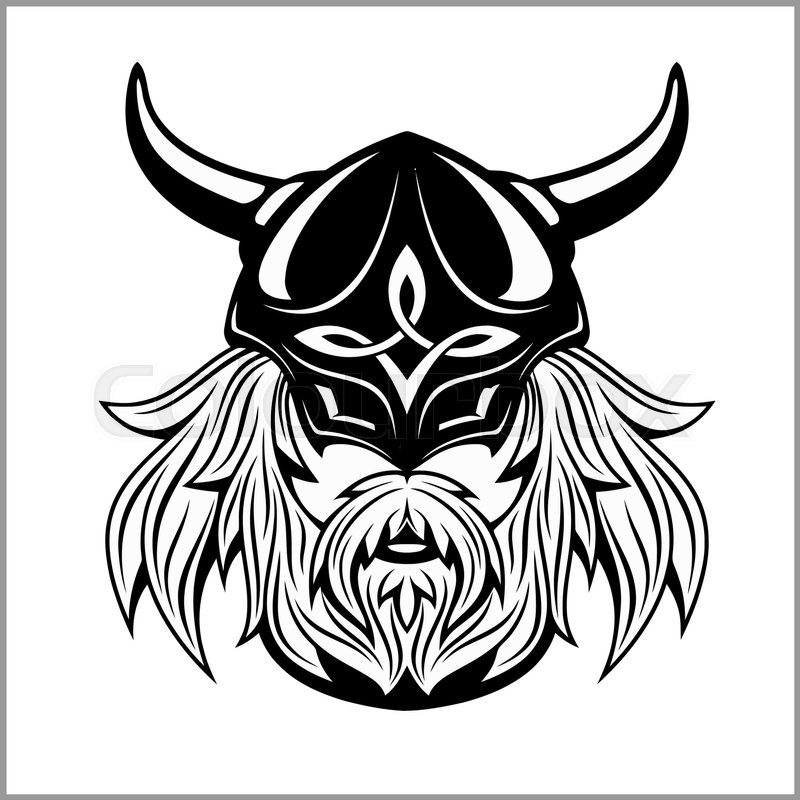 800x800 Ancient Viking Head Logo For Mascot Design. Vector Illustration
