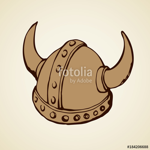 500x500 Viking Hat. Vector Drawing Stock Image And Royalty Free Vector