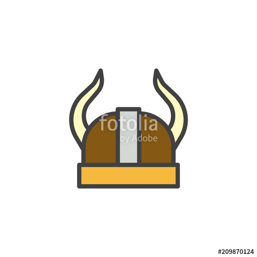 500x500 Viking Helmet Filled Outline Icon, Line Vector Sign, Linear