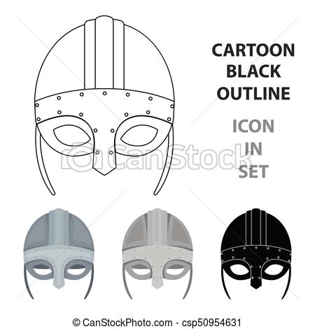 450x470 Viking Helmet Icon In Cartoon Style Isolated On White... Vectors