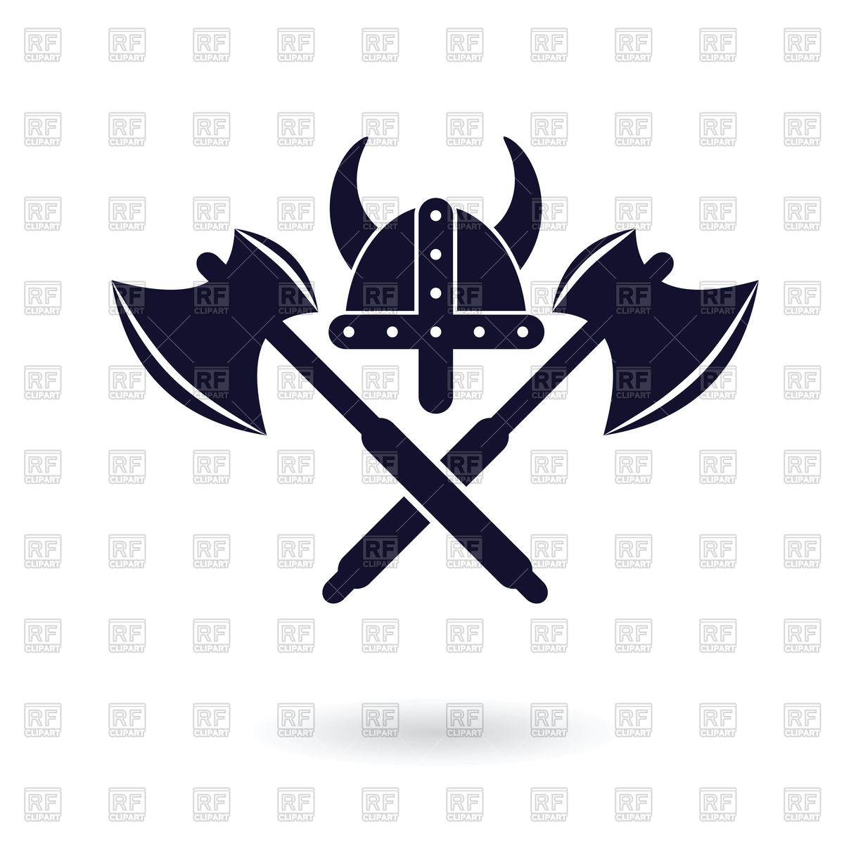 1200x1200 Viking Helmet With Crossed Axes Vector Image Vector Artwork Of
