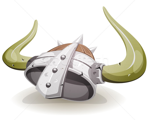 600x486 Comic Viking Helmet Vector Illustration Benoit Chartron
