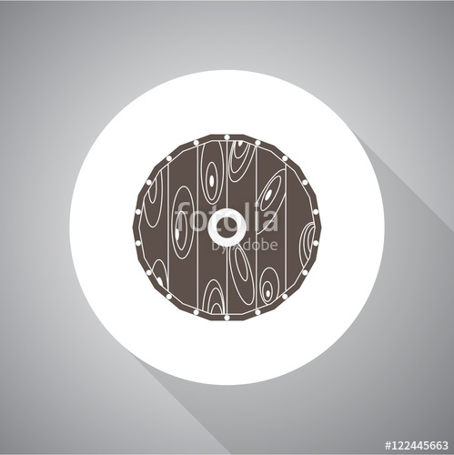 499x500 Viking Shield. Flat Style. Vector Simple Icon Stock Image And