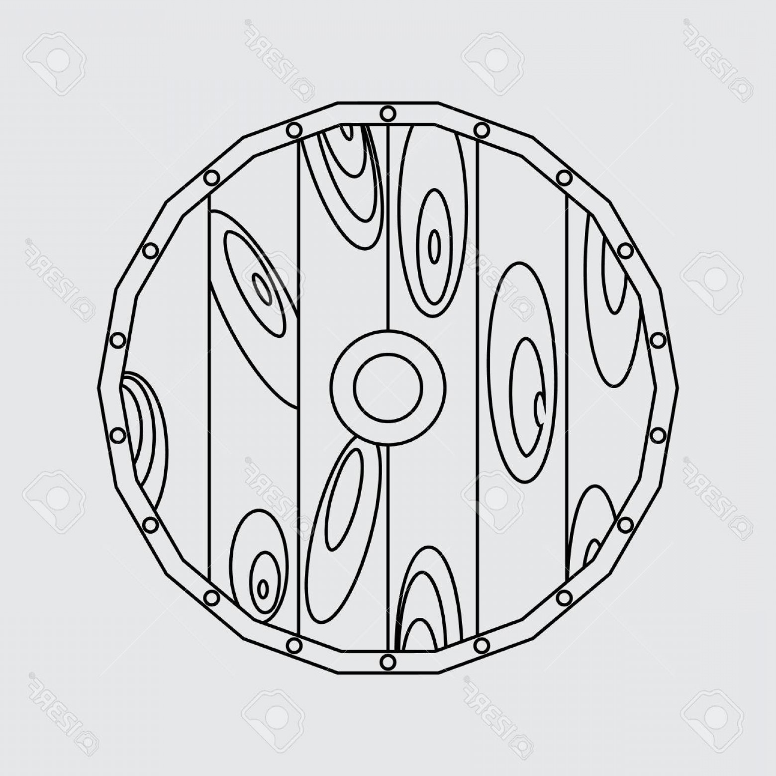 1560x1560 Photostock Vector Viking Shield Flat Style Vector Line Icon