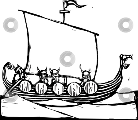 450x391 Viking Ship Stock Vector