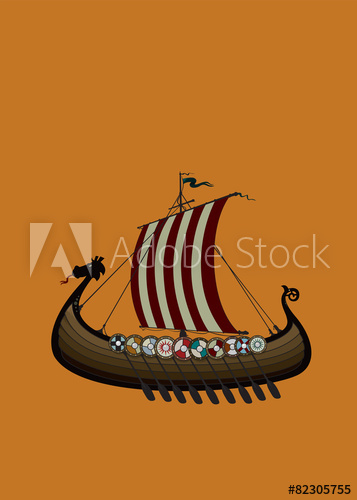 357x500 Viking Ship Vector Illustration