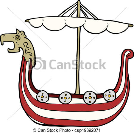 450x446 Cartoon Viking Ship Vectors Illustration