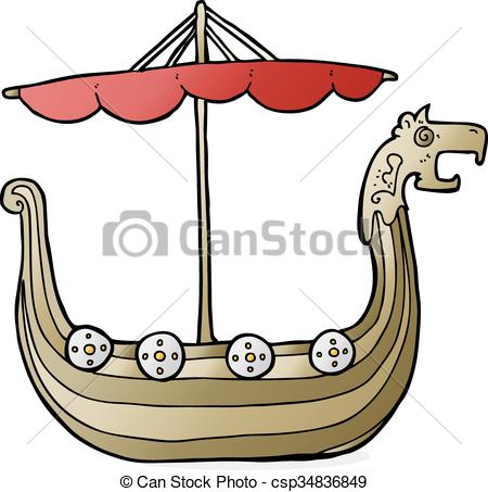 450x453 Cartoon Viking Ship.