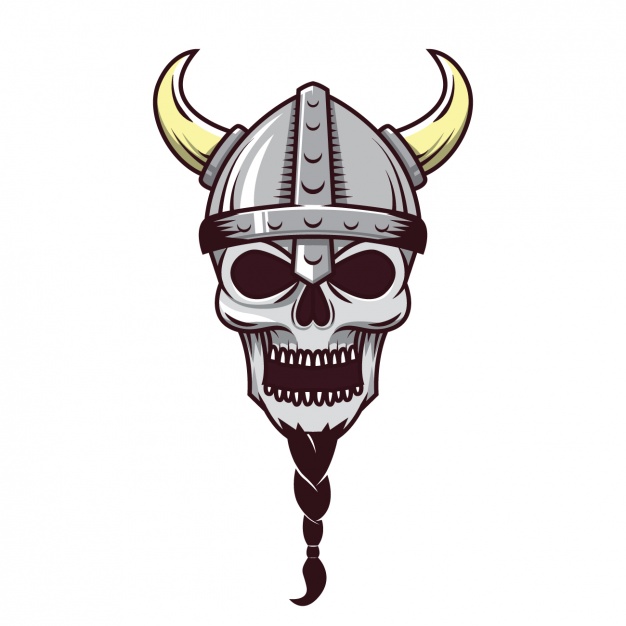 626x626 Viking Skull Design Vector Free Download