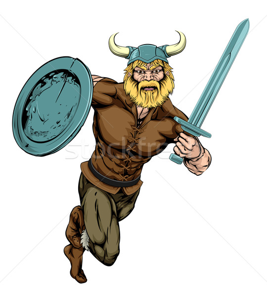 540x600 Viking Sword Warrior Mascot Vector Illustration Christos