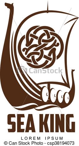 255x470 Ship Viking Logo Vector Simple Illustration Isolated On A White