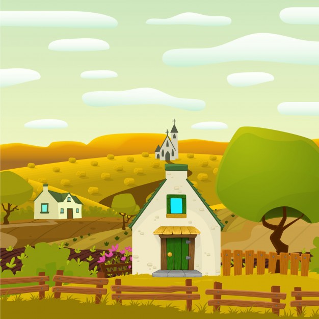 626x626 Cartoon Village Vector Free Download