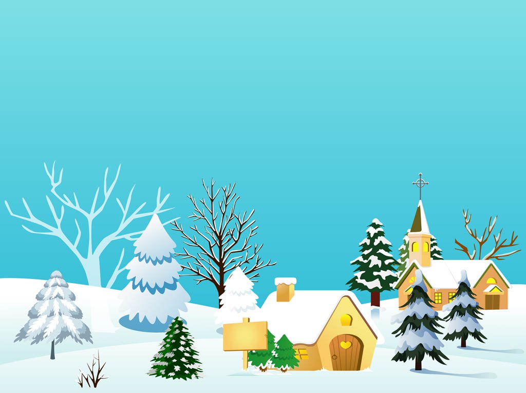 1024x765 Christmas Village Vector Illustration Vector Art Amp Graphics