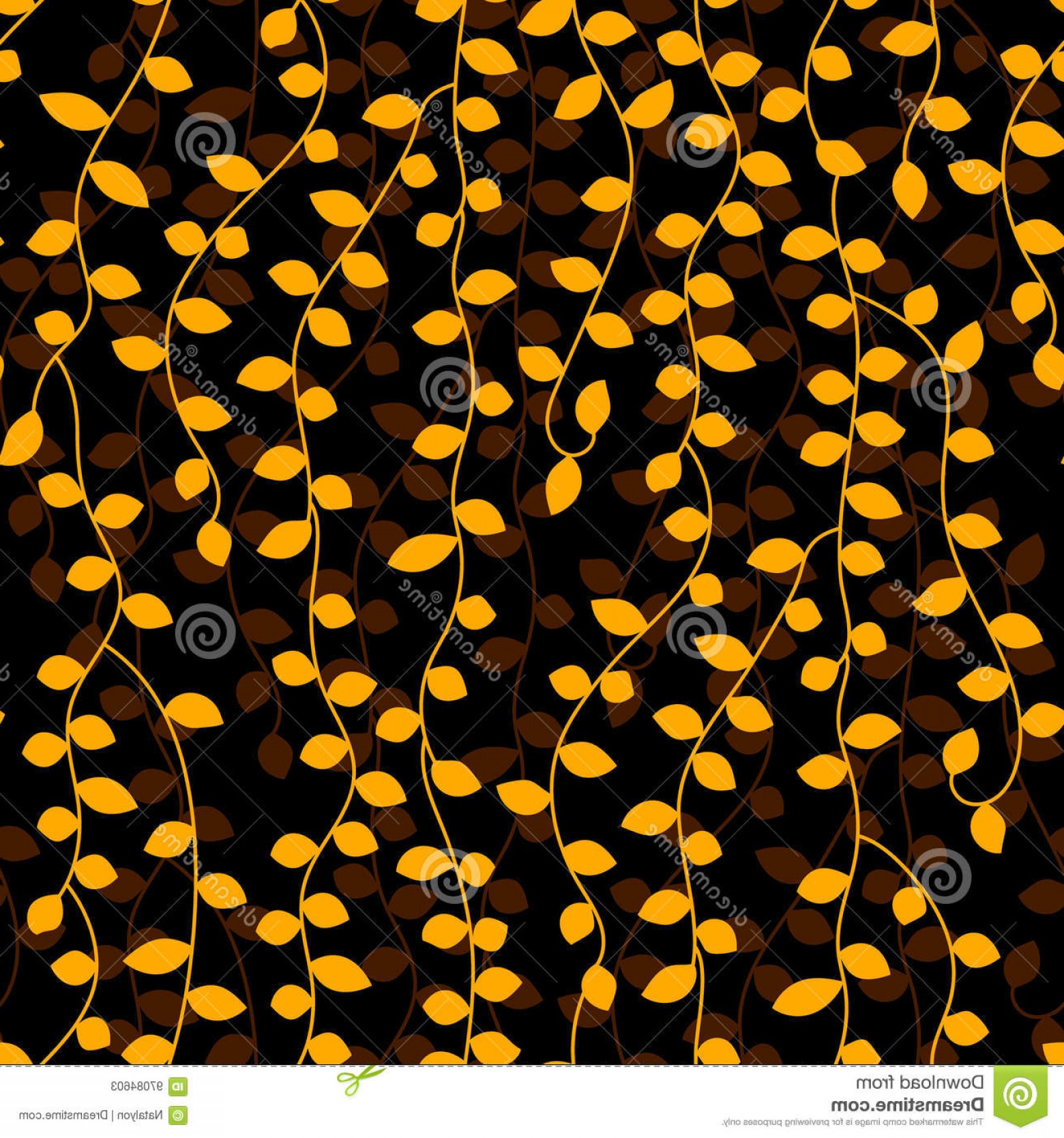 1560x1668 Stock Illustration Golden Yellow Autumn Ivy Vine Leaves Black