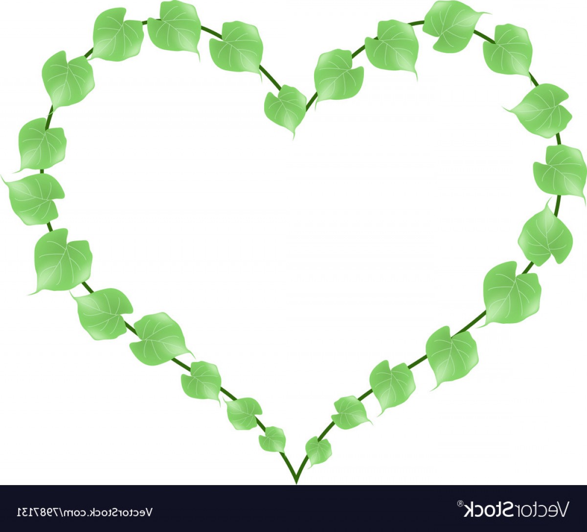 1200x1088 Fresh Green Vine Leaves In A Heart Shape Vector Arenawp