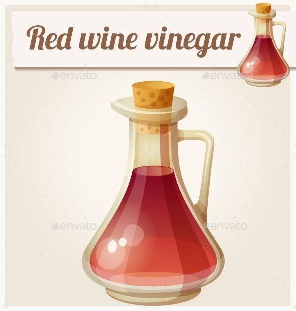 590x620 Red Wine Vinegar. Detailed Vector Icon Food Vectors Design