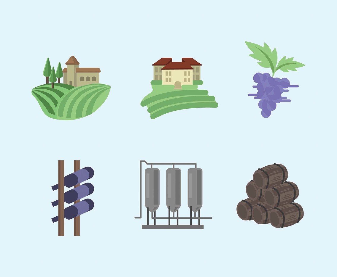 1136x936 Vineyard Vector In Flat Design Vector Art Amp Graphics