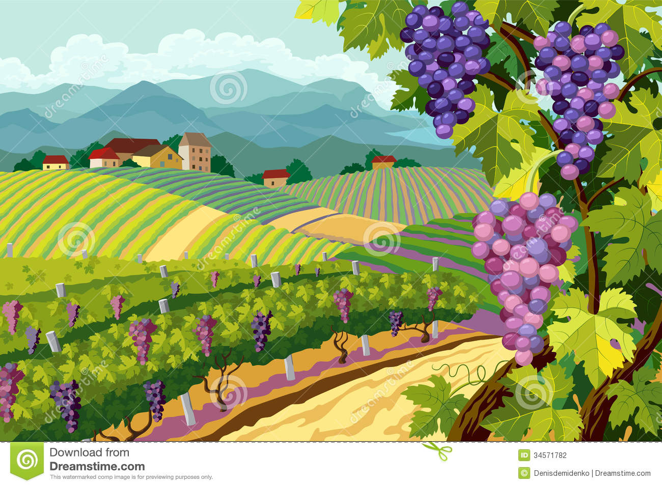 1300x957 Vineyard Clipart Vector
