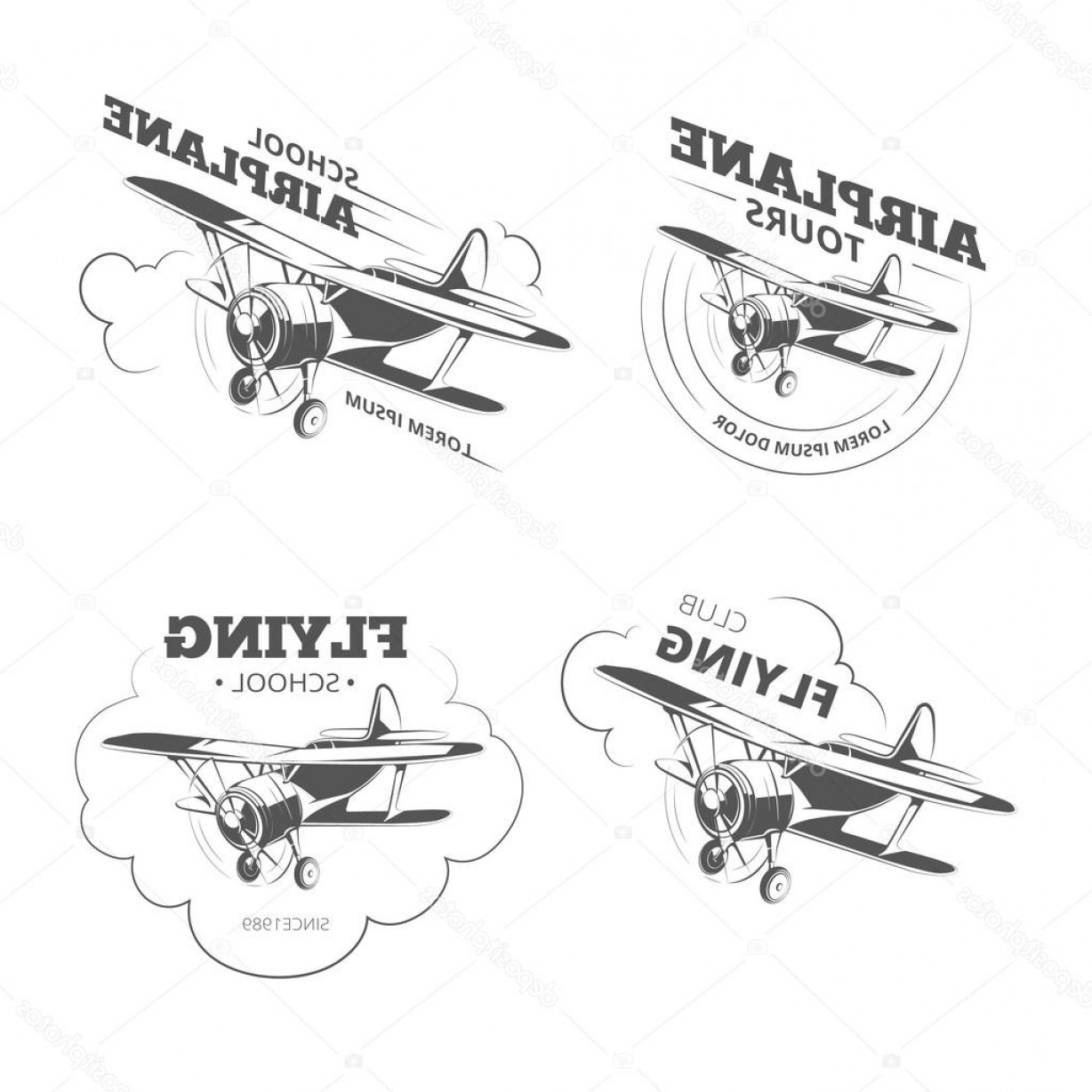 1228x1228 Stock Illustration Vintage Airplane Or Aircraft Vector Arenawp