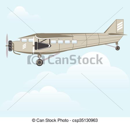 450x424 Vintage Airplane Illustration Vector.
