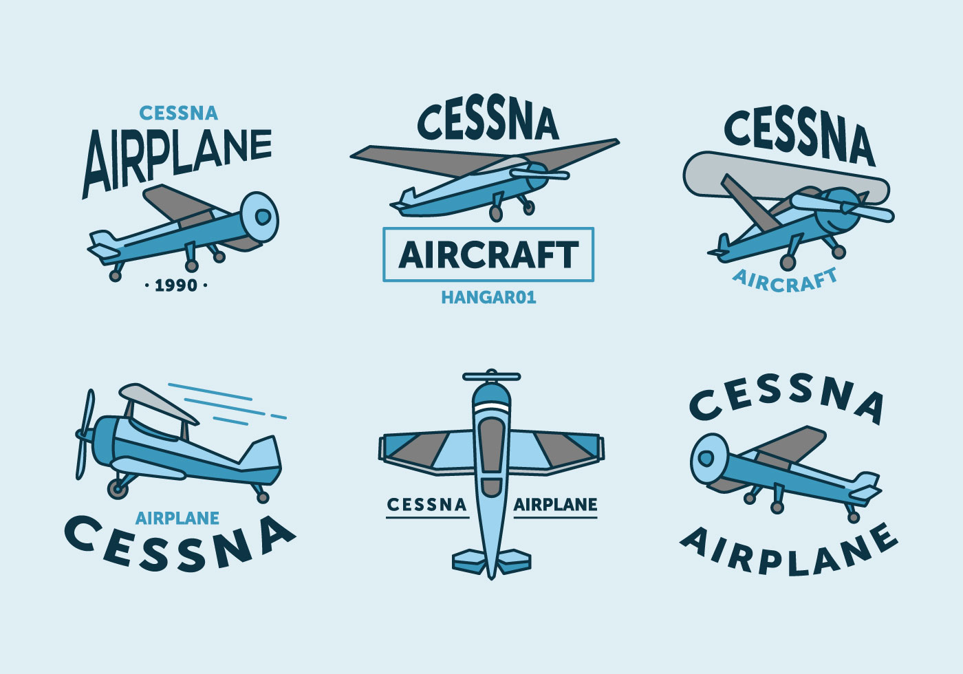 1400x980 Vintage Cessna Logo Vector Pack