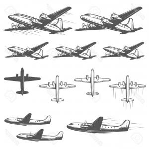 300x300 Photostock Vector Vintage Airplane Cartoon Vector Illustration