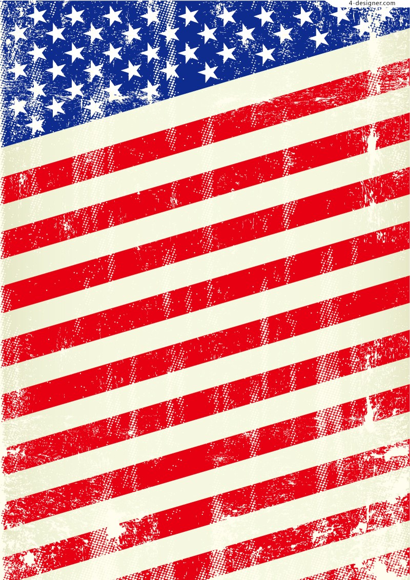 800x1132 4 Designer Retro American Flag Design Vector Material