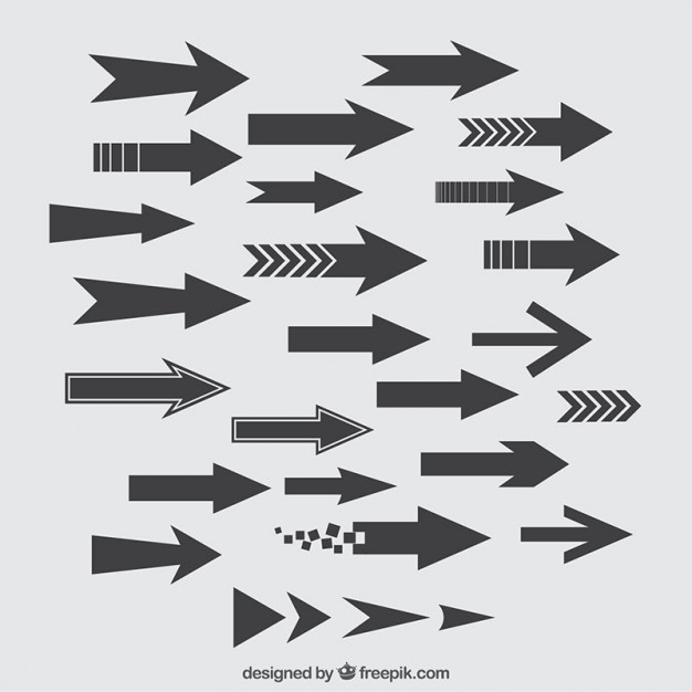 626x626 Black Arrows Collection Vector Free Download