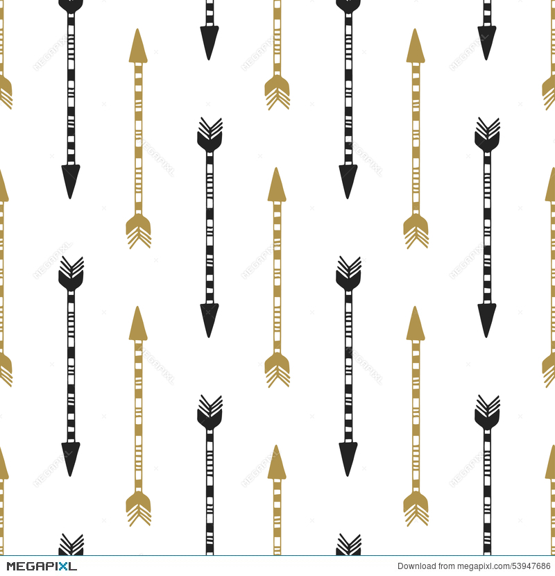 800x830 Seamless Background Of Vintage Arrow In Black And Gold Colors