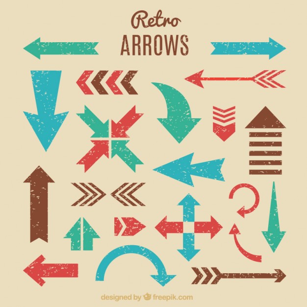 626x626 Variety Of Retro Arrows Vector Premium Download