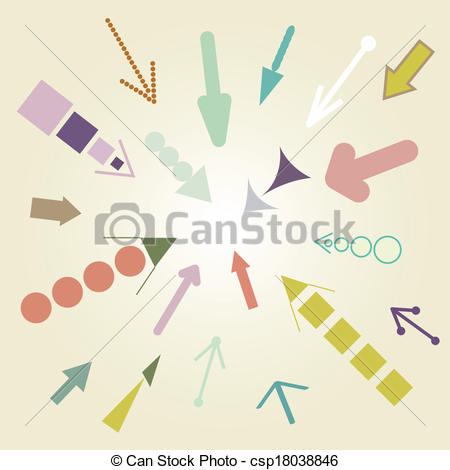 450x470 Vintage Arrow Vector Set. Image Of A Set Of Vintage Arrows.