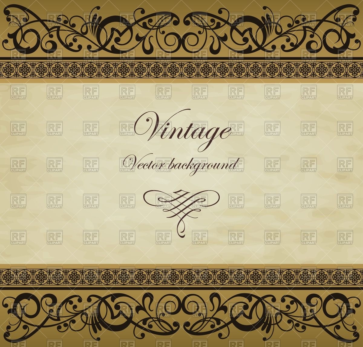 1200x1146 Vintage Background (Frame) With Golden Ornament Vector Image