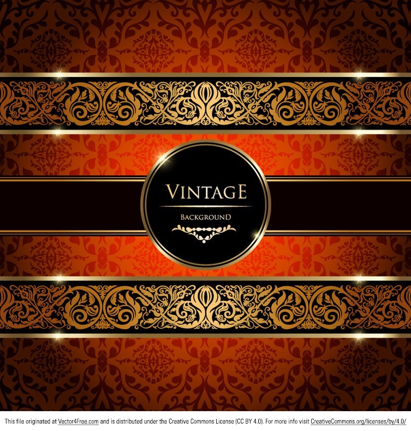 829x869 Free Gold Damask Vintage Background Vector