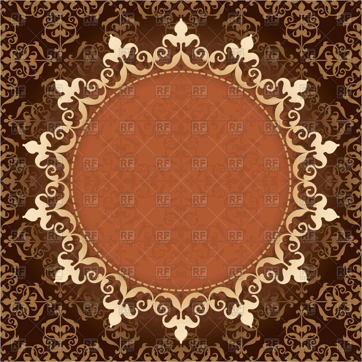 1200x1200 Gold Picture Frames Download Brown Vintage Background With Round