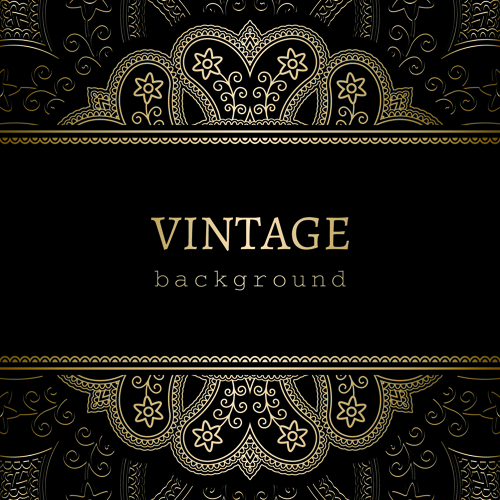 500x500 Golden Lace Vintage Background Vector 01 Free Free Download